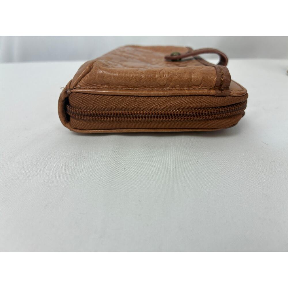 The Sak Iris Leather Wallet Camel Floral Embossed Smart Phone Missing Strap - Picture 5 of 9